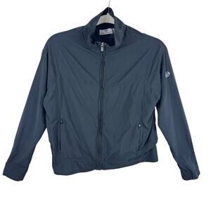 Sergio Tacchini S-Tech Black Full Zip Lined Lightweight Windbreaker Jacket Sz S